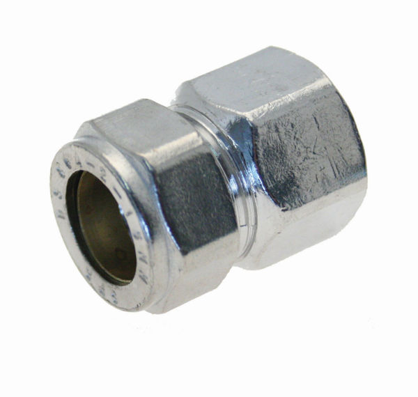 Picture of Compression Female Iron Coupler Chrome 15mm x ½"