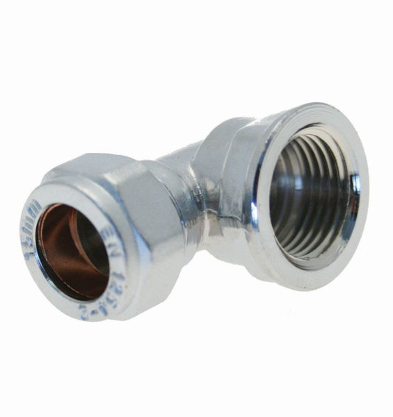 Picture of Compression Female Iron Elbow Chrome 15mm x ¾"
