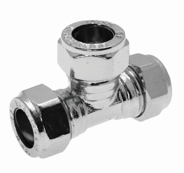Picture of Compression Tee Chrome 15mm x 15mm x 22mm