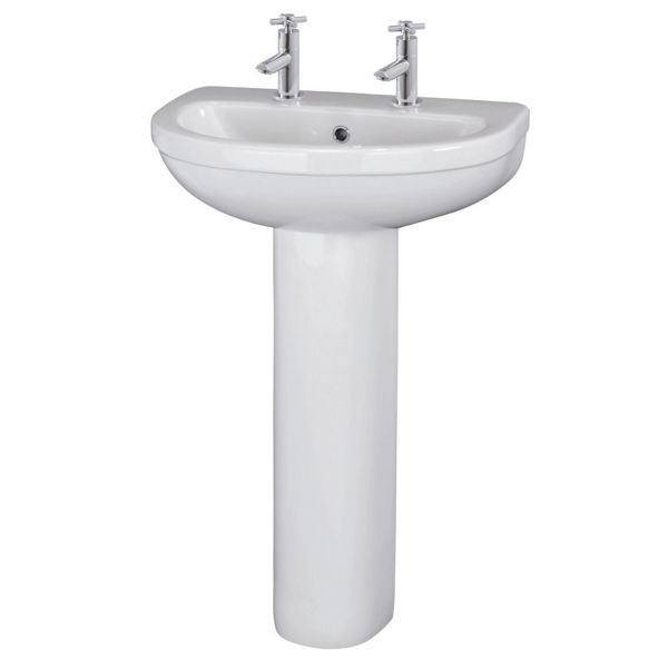 Picture of Nuie Ivo 550mm 2TH Basin & Pedestal