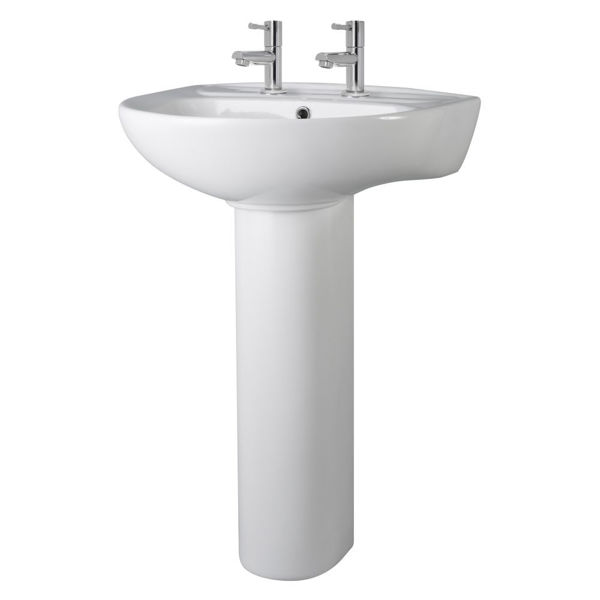 Picture of Neutral Melbourne 550mm 2TH Basin & Pedestal