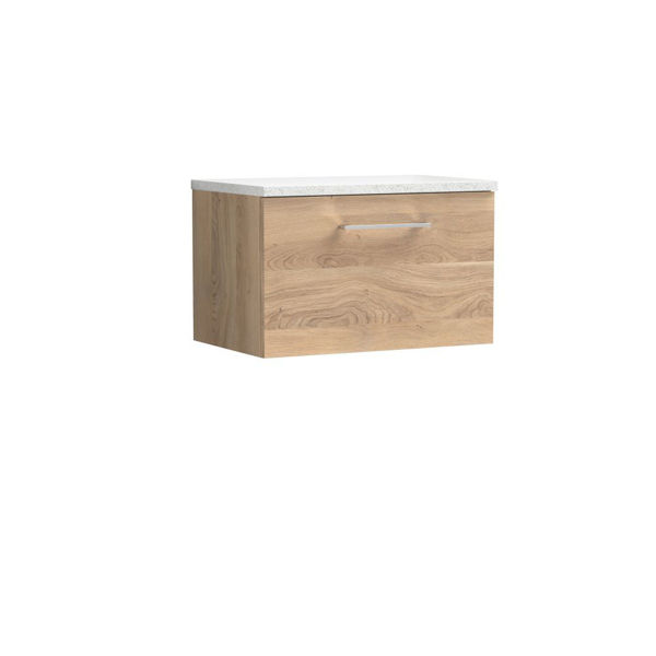 Picture of Nuie Arno 600mm Wall Hung 1-Drawer Vanity & Laminate Worktop