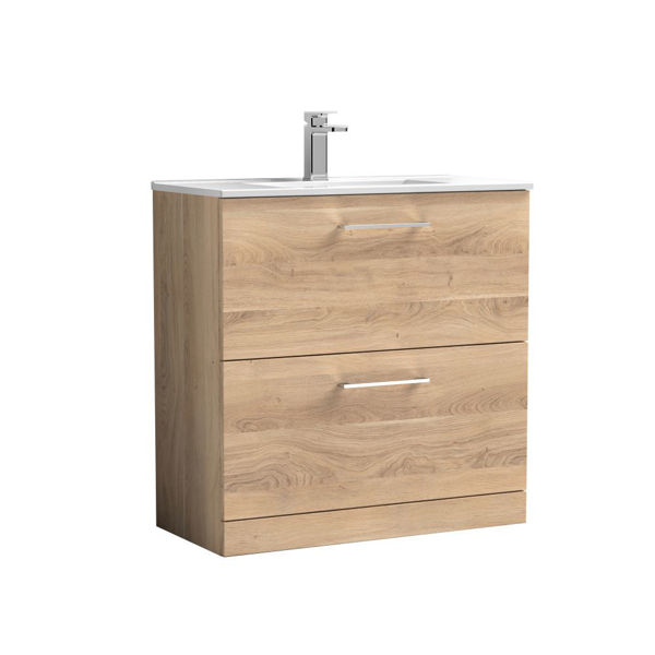 Picture of Nuie Arno 800mm Floor Standing 2-Drawer Vanity & Basin 2
