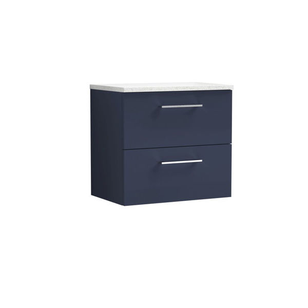 Picture of Nuie Arno 600mm Wall Hung 2-Drawer Vanity & Laminate Worktop
