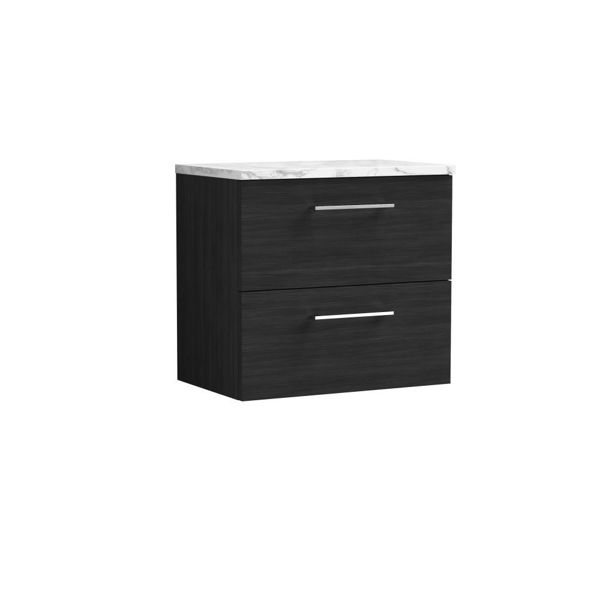 Picture of Nuie Arno 600mm Wall Hung 2-Drawer Vanity & Laminate Worktop