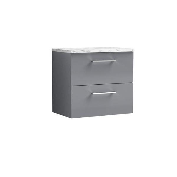 Picture of Nuie Arno 600mm Wall Hung 2-Drawer Vanity & Laminate Worktop