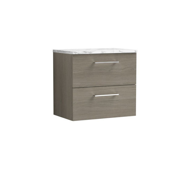 Picture of Nuie Arno 600mm Wall Hung 2-Drawer Vanity & Laminate Worktop