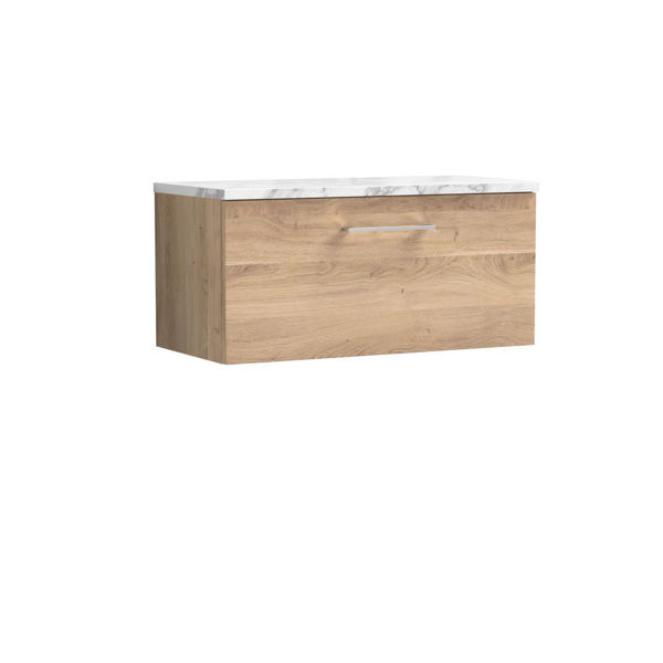 Picture of Nuie Arno 800mm Wall Hung 1-Drawer Vanity & Laminate Worktop