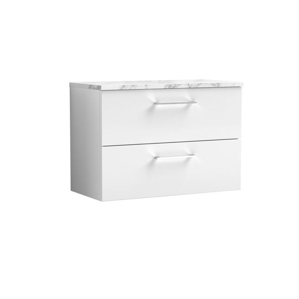 Picture of Nuie Arno 800mm Wall Hung 2-Drawer Vanity & Laminate Worktop