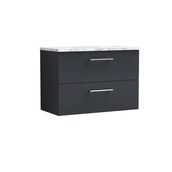 Picture of Nuie Arno 800mm Wall Hung 2-Drawer Vanity & Laminate Worktop
