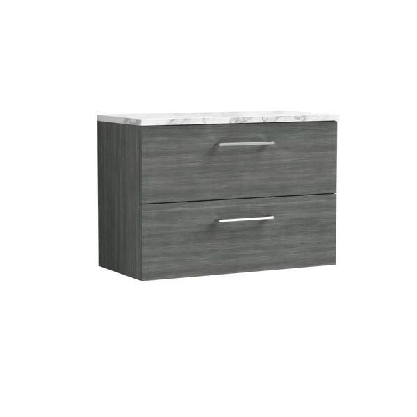 Picture of Nuie Arno 800mm Wall Hung 2-Drawer Vanity & Laminate Worktop