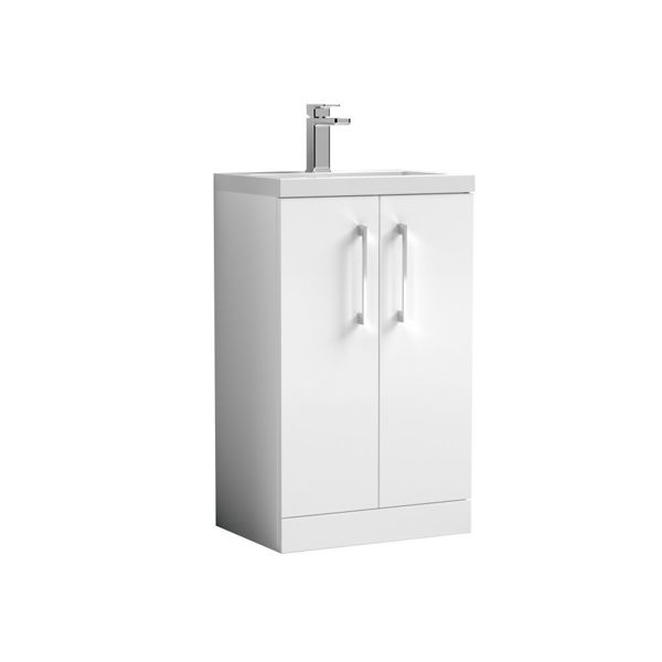 Picture of Nuie Arno Compact 500mm Floor Standing 2-Door Vanity & Polymarble Basin