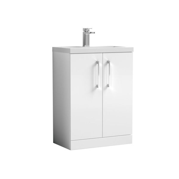 Picture of Nuie Arno Compact 600mm Floor Standing 2-Door Vanity & Polymarble Basin