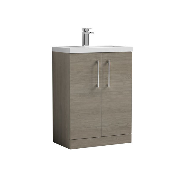 Picture of Nuie Arno Compact 600mm Floor Standing 2 Door Vanity & Polymarble Basin