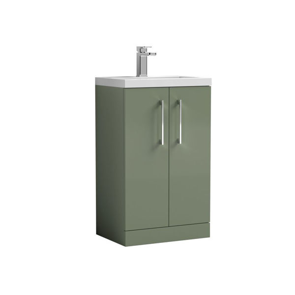 Picture of Nuie Arno Compact 500mm Floor Standing 2 Door Vanity & Polymarble Basin