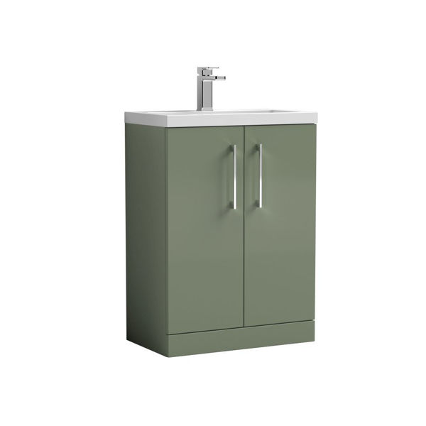 Picture of Nuie Arno Compact 600mm Floor Standing 2 Door Vanity & Polymarble Basin
