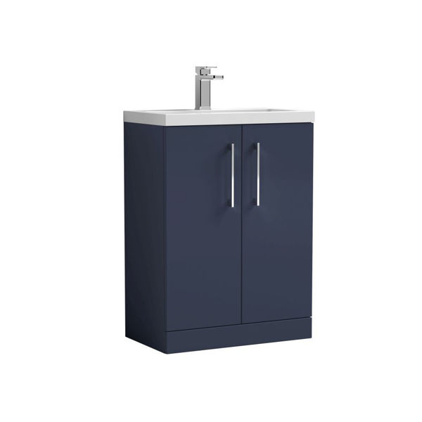 Picture of Nuie Arno Compact 600mm Floor Standing 2-Door Vanity & Polymarble Basin