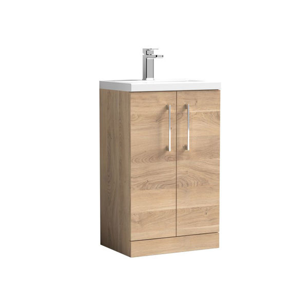 Picture of Nuie Arno Compact 500mm Floor Standing 2-Door Vanity & Polymarble Basin