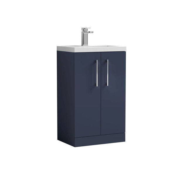 Picture of Nuie Arno Compact 500mm Floor Standing 2-Door Vanity & Polymarble Basin