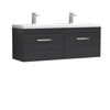 Picture of Nuie Athena 1200mm Wall Hung Cabinet With Double Ceramic Basin