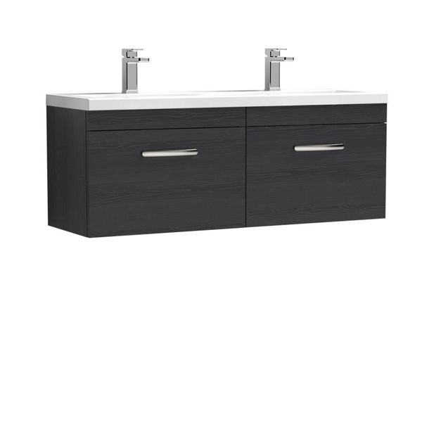Picture of Nuie Athena 1200mm Wall Hung Cabinet With Double Ceramic Basin