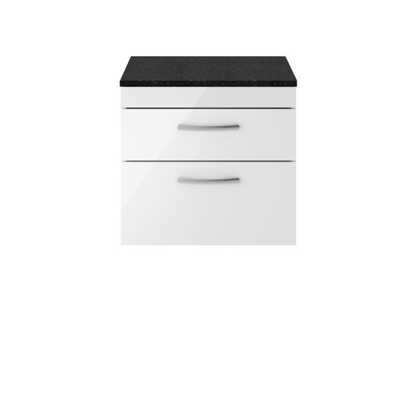 Picture of Nuie Athena 600mm Wall Hung Vanity With Sparkling Black Worktop