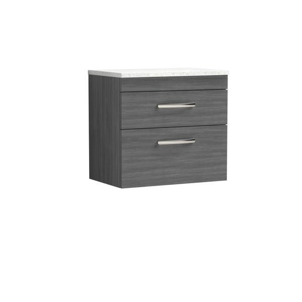 Picture of Nuie Athena 600mm Wall Hung Vanity With Sparkling White Worktop