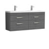 Picture of Nuie Athena 1200mm Wall Hung Cabinet With Double Ceramic Basin
