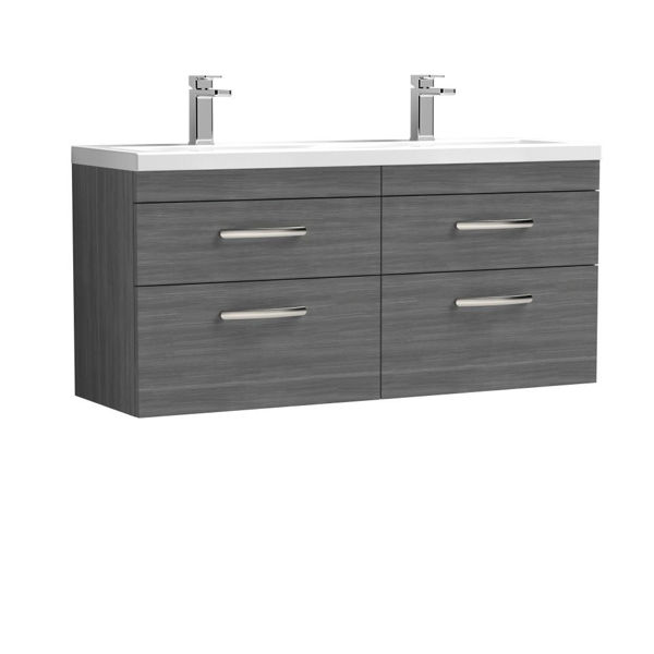 Picture of Nuie Athena 1200mm Wall Hung Cabinet With Double Ceramic Basin