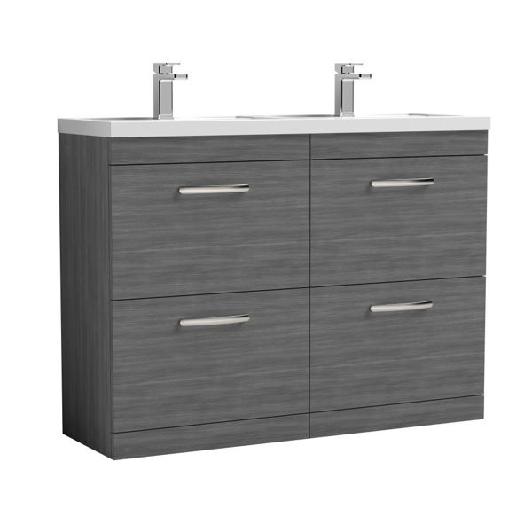 Picture of Nuie Athena 1200mm Floor Standing Cabinet With Double Basin