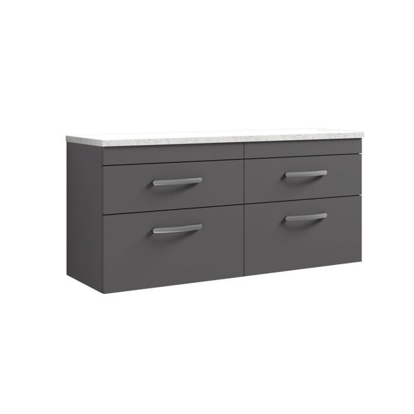 Picture of Nuie Athena 1200mm Wall Hung 4-Drawer Unit & Laminate Worktop