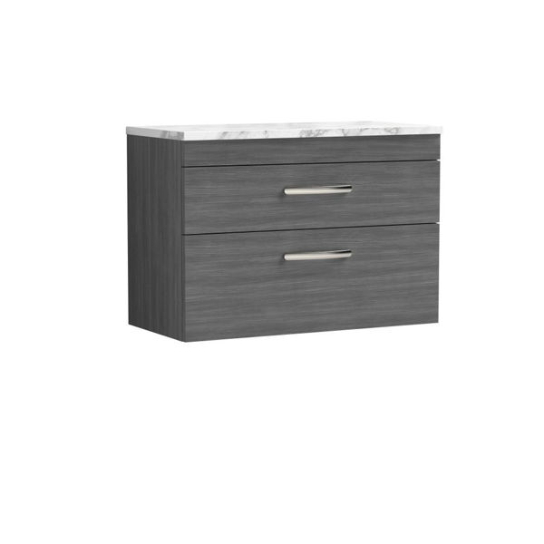 Picture of Nuie Athena 800 Wall Hung 2-Drawer Unit & Laminate Worktop