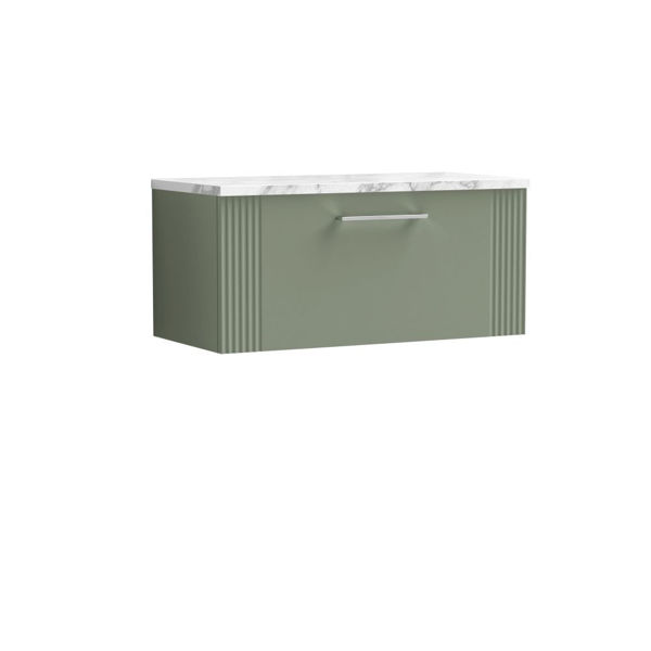 Picture of Neutral Deco 800 Wall Hung Single Drawer Vanity & Laminate Worktop