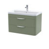 Picture of Neutral Parade 800mm Wall Hung 2 Drawer Vanity & Ceramic Basin