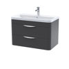 Picture of Neutral Parade 800mm Wall Hung 2 Drawer Vanity & Ceramic Basin