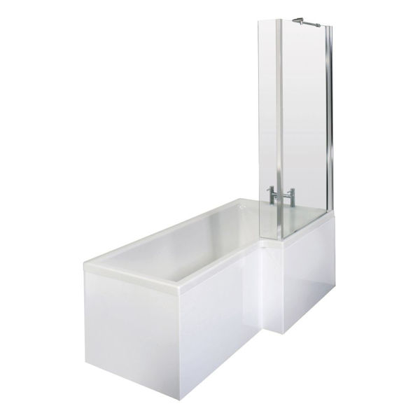 Picture of Neutral 1700mm Right Hand Square Shower Bath Set