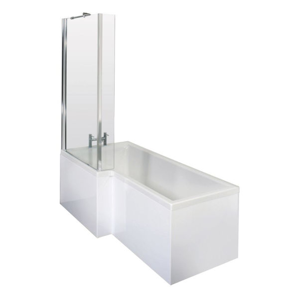 Picture of Neutral 1500mm Left Hand Square Shower Bath Set