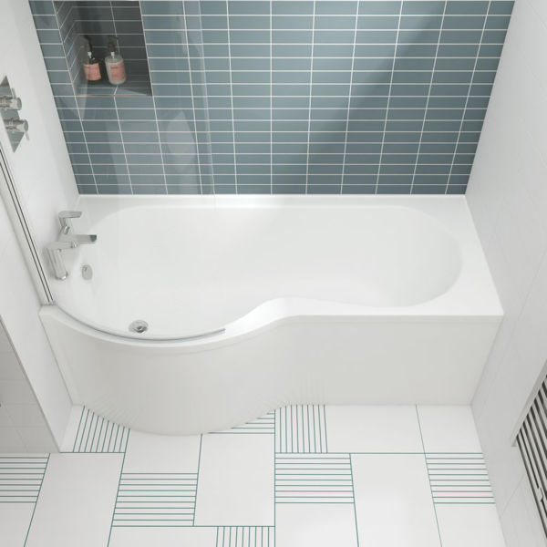 Picture of Neutral 1500mm Left Hand P-Shaped Bath Set