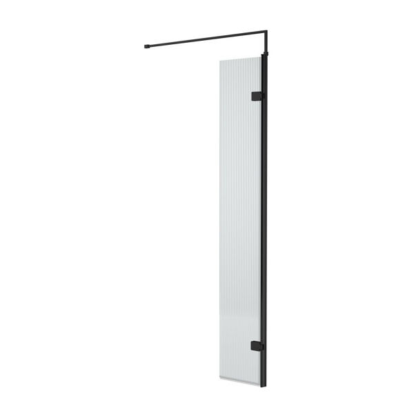 Picture of Neutral 300mm Fluted Hinged Screen with Support Bar