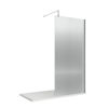 Picture of Neutral 1000mm Fluted Wetroom Screen with Support Bar