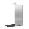 Picture of Neutral 1000mm Fluted Wetroom Screen with Support Bar