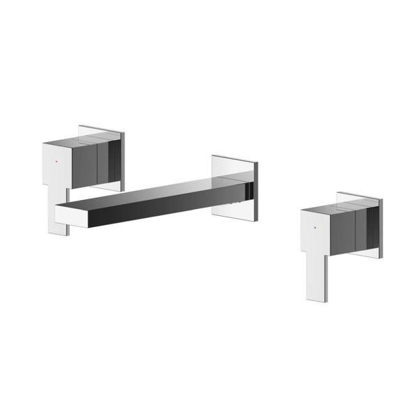 Picture of Neutral Sanford Wall Mounted 3 Tap Hole Basin Mixer