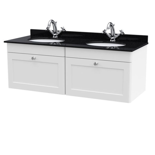 Picture of Neutral Classique 1200mm Wall Hung 2 Drawer Vanity & Marble Top