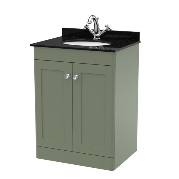 Picture of Neutral Classique 600mm Floor Standing 2 Door Vanity & Marble Top