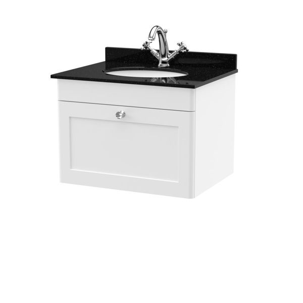 Picture of Neutral Classique 600mm Wall Hung 1 Drawer Vanity & Marble Top