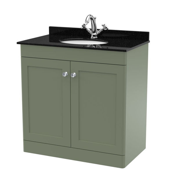 Picture of Neutral Classique 800mm Floor Standing 2 Door Vanity & Marble Top