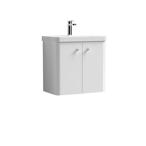 Neutral Core 600mm Wall Hung 2-Door Vanity & Basin COR105