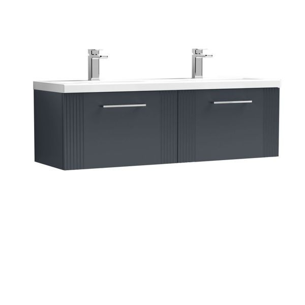 Picture of Neutral Deco 1200mm Wall Hung 2 Drawer Vanity & Double Basin