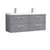 Picture of Neutral Deco 1200mm Wall Hung 4 Drawer Vanity & Double Basin