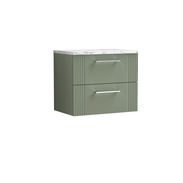 Picture of Neutral Deco 600 Wall Hung 2-Drawer Vanity & Worktop